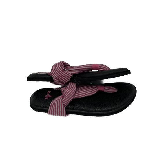 Sanuk Yoga Mat Girl's Sandles in Pink/Grey Size 9/10 - Picture 3 of 6